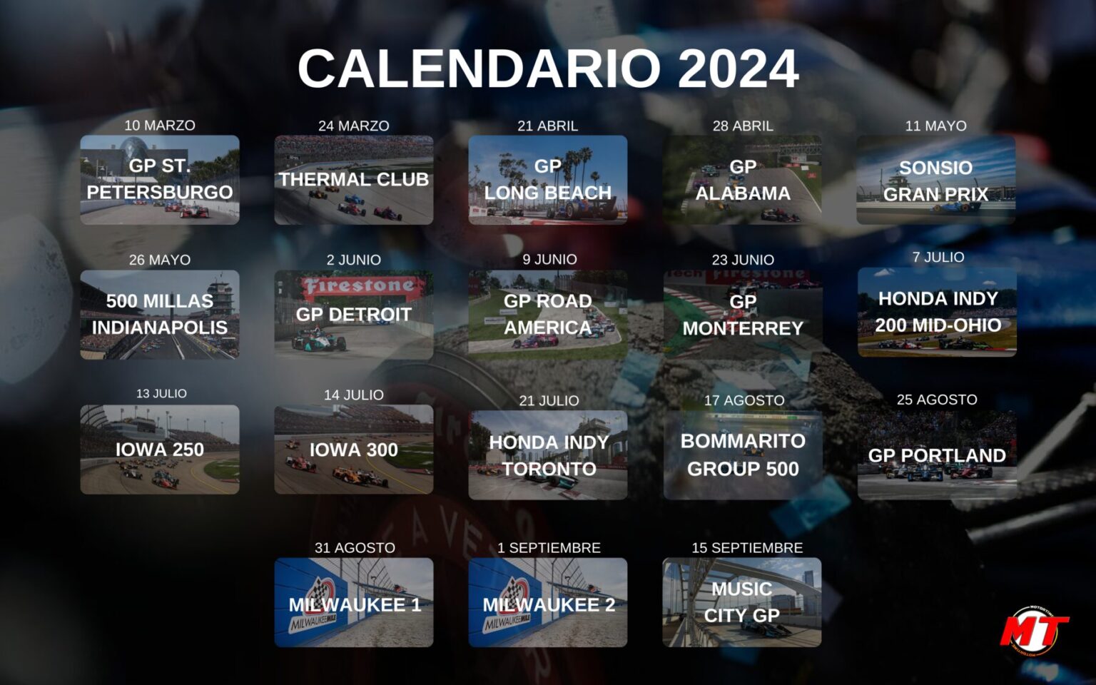 Calendario IndyCar 2024 MotorTime