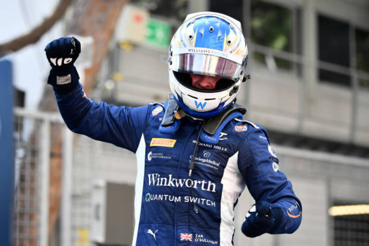 Zak O'Sullivan celebrando su victoria en Mónaco | Fuente: Getty Images