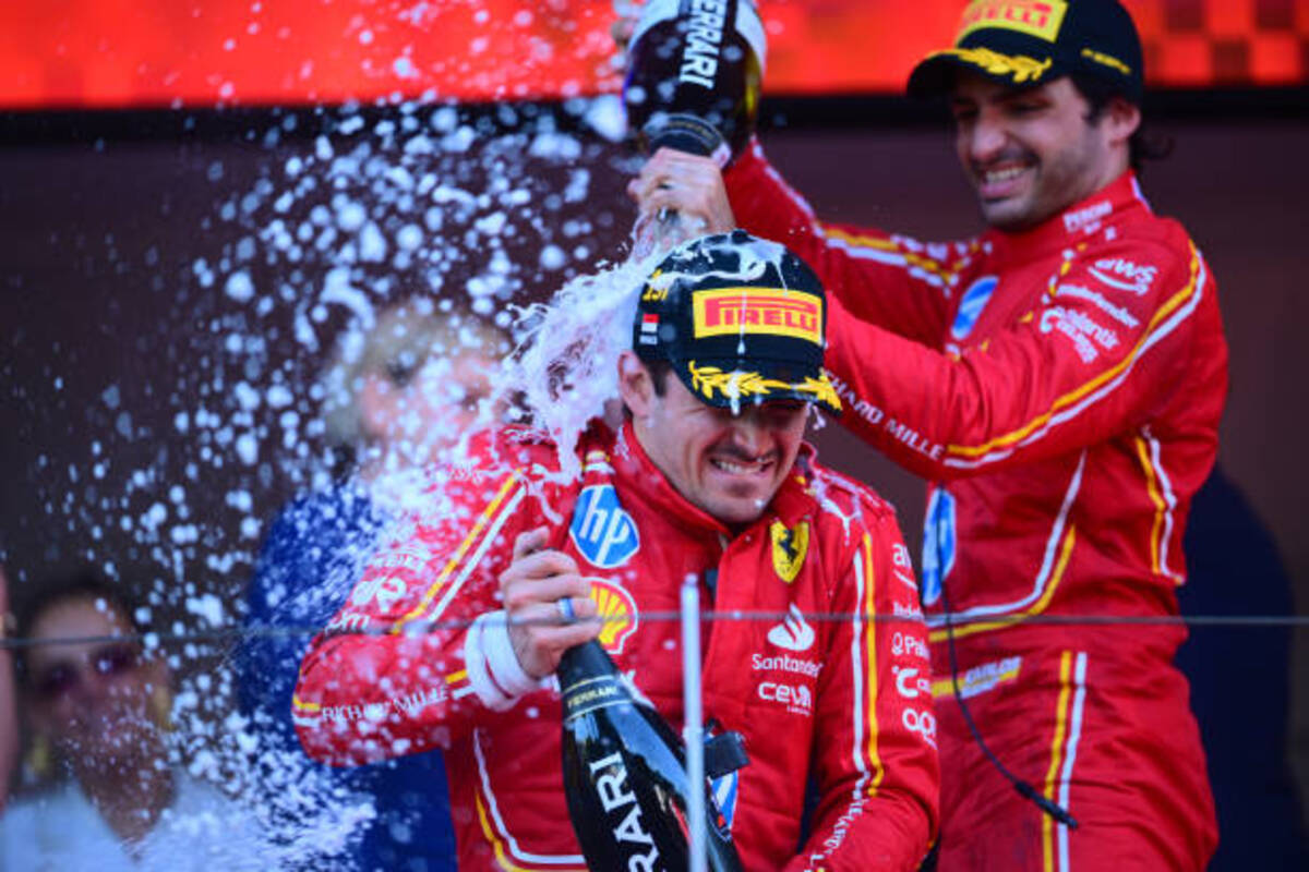 Charles Leclerc celebra en Mónaco su victoria | Fuente: Getty Images