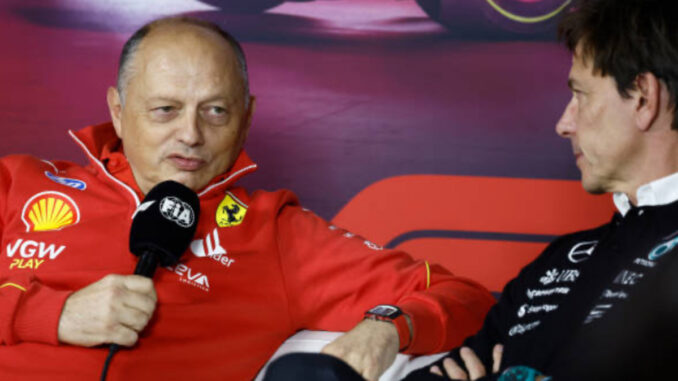 Vasseur y Wolff en la rueda de prensa del GP de Las Vegas 2024 | Fuente : Getty Images