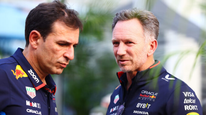 Pierre Waché junto a Christian Horner en México | Fuente: Red Bull Racing